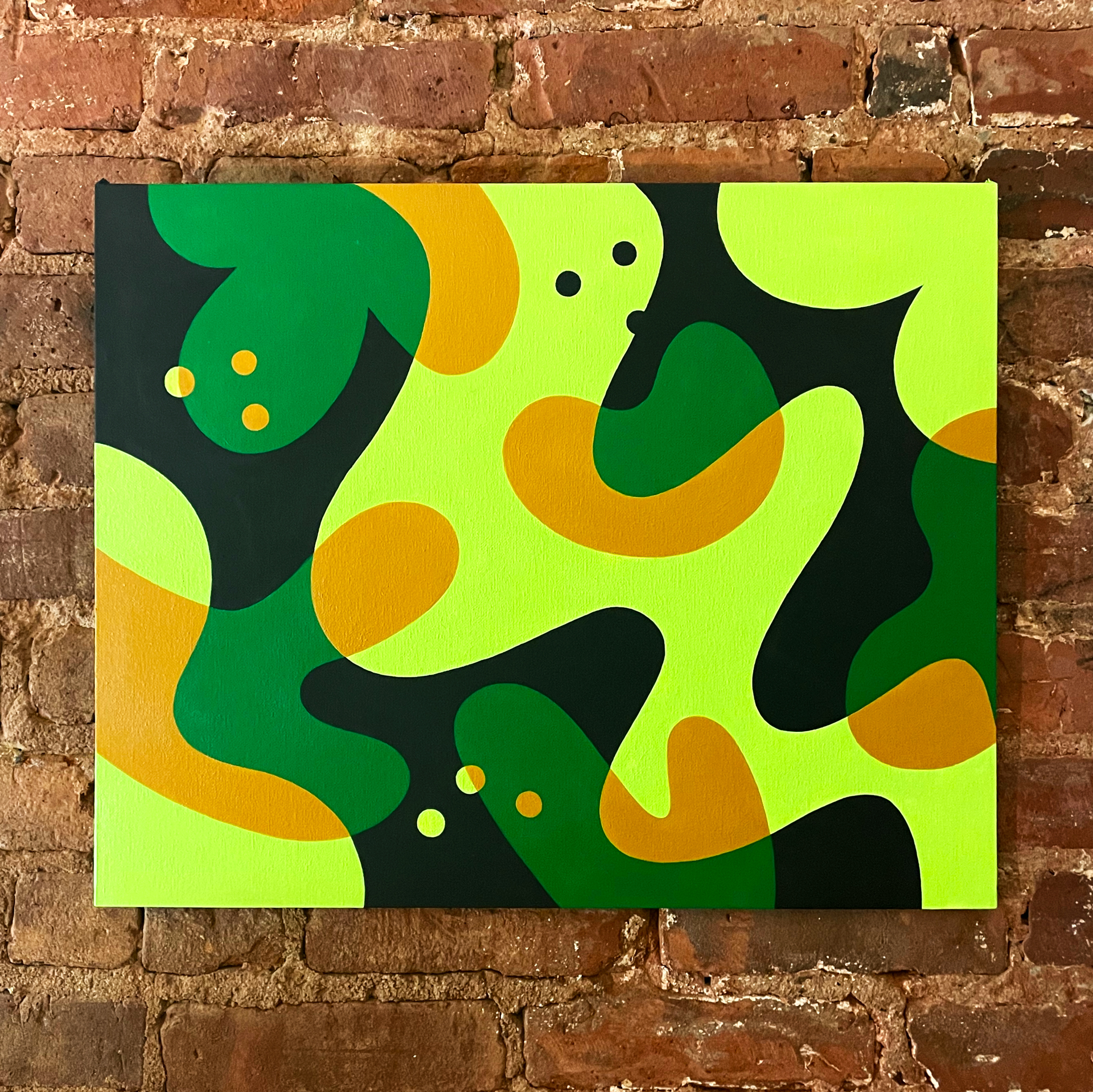 Green On Green – Shadow Mounted Painting